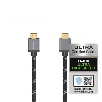 Hama Ultra High Speed HDMI™ Cable, Plug - Plug, 8K, Metal, Ethernet, 1.0 m