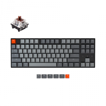 Геймърска Механична клавиатура Keychron K8 TKL, Hot-Swappable Gateron Optical Brown Switch RGB Backlight