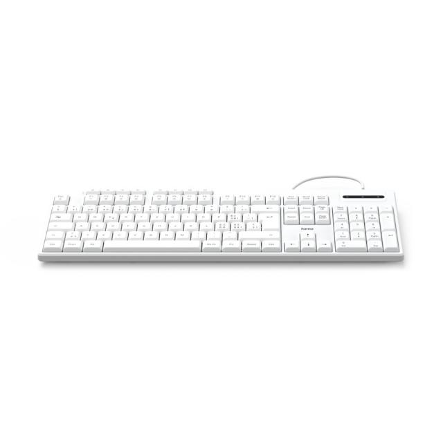 HAMA USB Keyboard "CK-200", Wired, 8 Media Keys, White 
