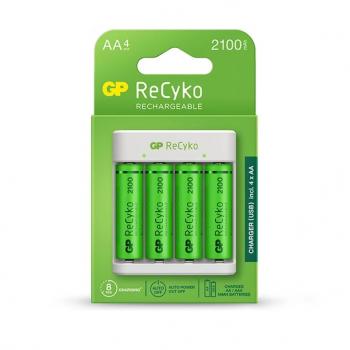 Зарядно GP BATTERIES E411 +  2100mAh AA, За 4 броя, NiMH