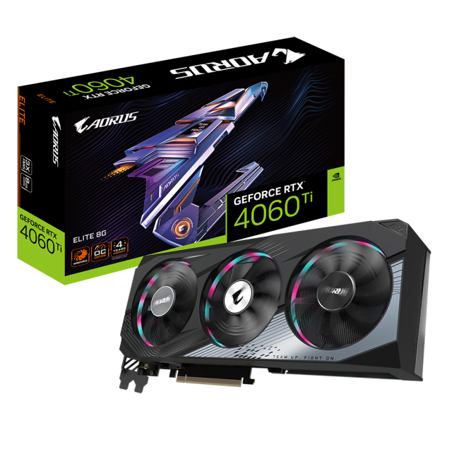 Видео карта GIGABYTE RTX 4060 TI AORUS ELITE 8GB GDDR6 