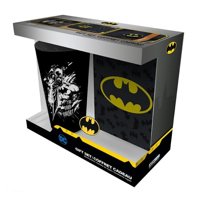 Комплект ABYSTYLE DC COMICS - Pck XXL glass + Pin + Pocket Notebook "Batman" 