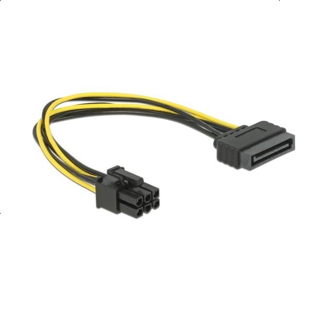 Кабел DeLock Power SATA 15 pin към 6 pin PCI Express, 20 cm 