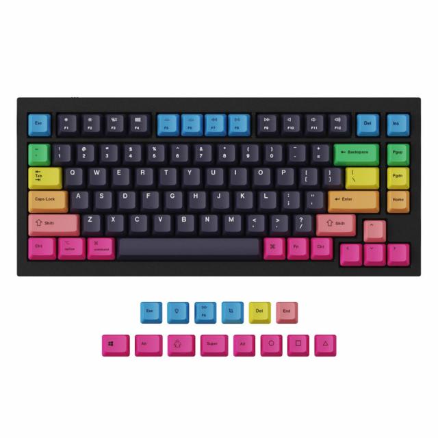 Капачки за механична клавиатура Keychron Rainbow 96-Keycap Set PBT Dye-Sub US Layout 