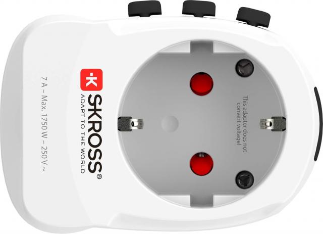 Адаптер SKROSS PRO Light USB, 1.302472, World, Бял 