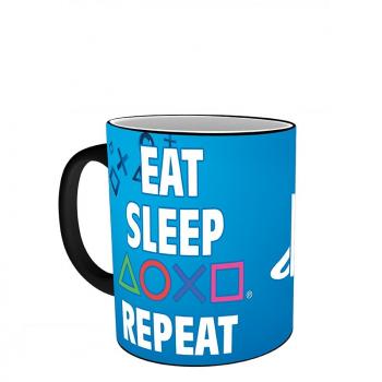 ABYSTYLE PLAYSTATION Mug Heat Change Eat Sleep Repeat