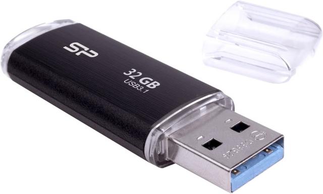 USB памет SILICON POWER Blaze B02, 32GB, USB 3.2 Gen 1, Черен 