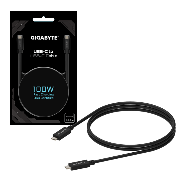 Cable GIGABYTE USB-C to USB-C 3.2Gen, 1 м 10Gbp/s 