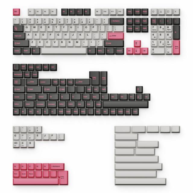 Капачки за механична клавиатура Keychron Cherry Profile Double - Shot PBT Full Set 219 Keycaps - Dolch Pink 