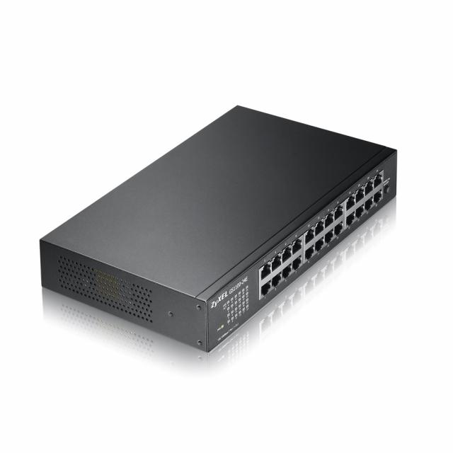 Суич ZYXEL GS1100-24E, 24 портов, Gigabit, за монтаж в шкаф 