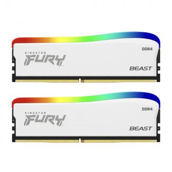 Memory Kingston FURY Beast White RGB 16GB(2x8GB) DDR4 3200MHz KF432C16BWAK2/16