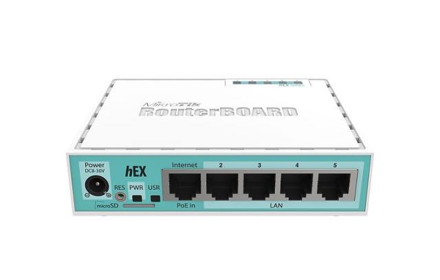 Ethernet router MiKrotik RB750GR3 HEX, 5 x 10/100/1000 Mbps, PoE, White 