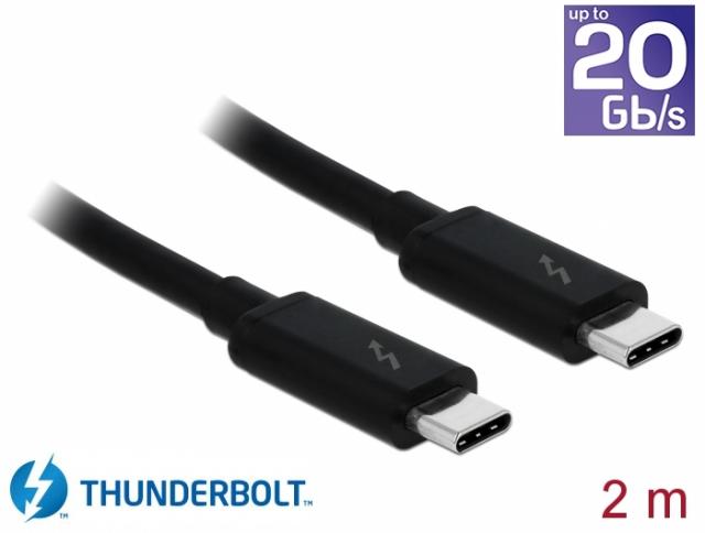 Delock Thunderbolt™ 3 (20 Gb/s) USB-C™ cable male > male passive 2.0 m 3 A black 