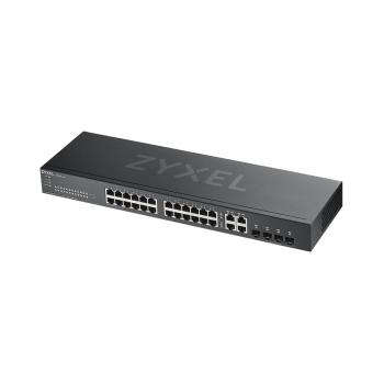 Switch Zyxel 24-port Gigabit Ethernet Smart Managed Switch - No Fan with Four Gigabit Combo Ports and Hybrid Mode 