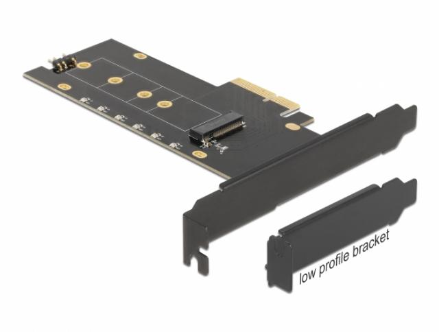 Карта за разширение на слотове Delock, PCI Express x4 към 1 x internal NVMe M.2 Key M, RGB LED, Low Profile 