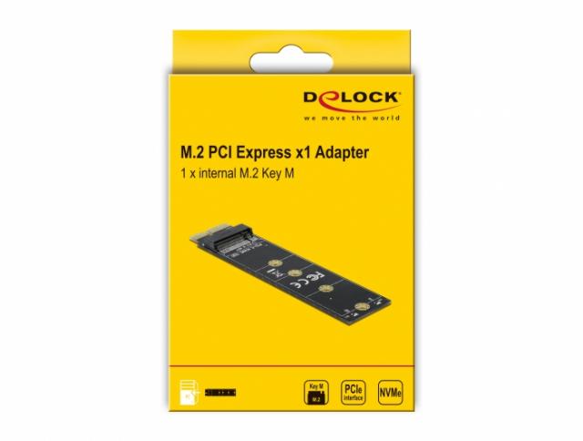 Адаптер Delock 64105, PCI Express x1 към M.2 Key M 