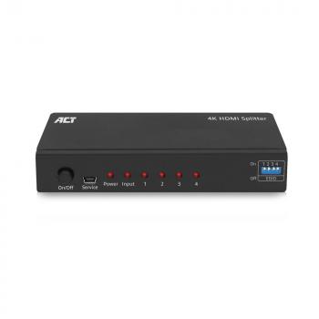 HDMI Сплитер ACT AC7831, 1 вход 4 изхода., 4K, Черен