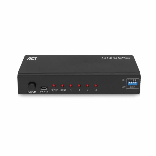 ACT 4K HDMI splitter, 1 in 4 out, EDID support 