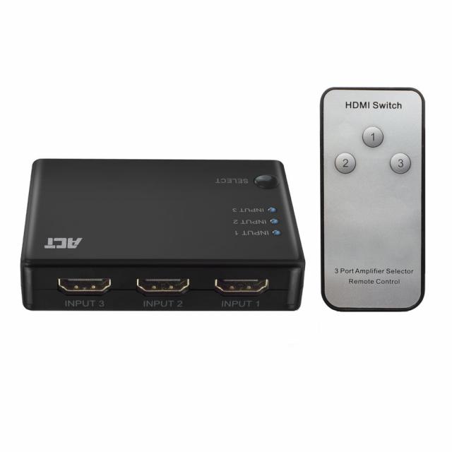 4K HDMI Switch 3 ports, display 3 HDMI sources on one monitor 