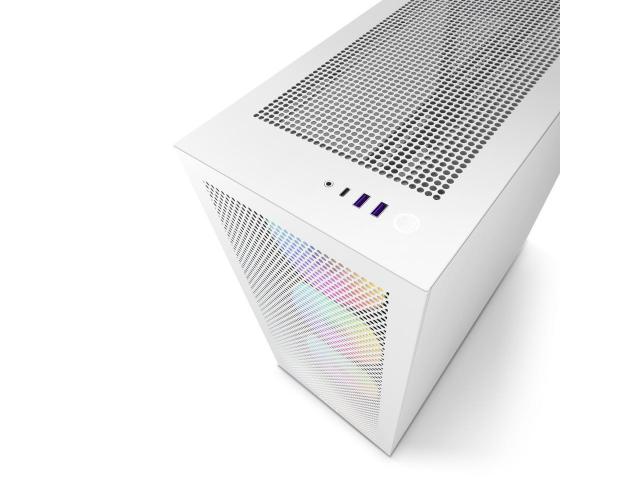 Кутия NZXT H7 Flow RGB Matte White Mid-Tower 