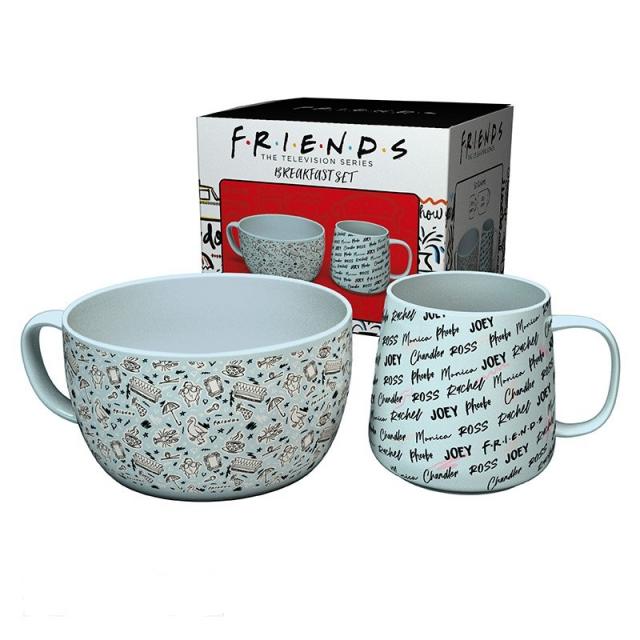 ABYSTYLE FRIENDS Breakfast Set Mug + Bowl Doodle 