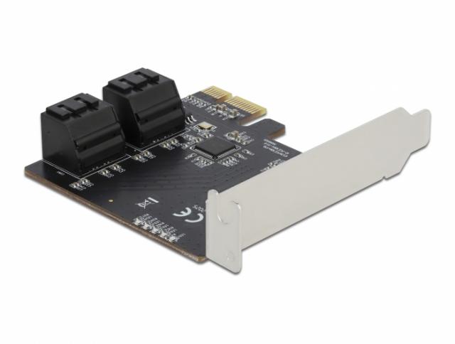 Карта Delock, PCI Express x1 към  4 port SATA, Low Profile 