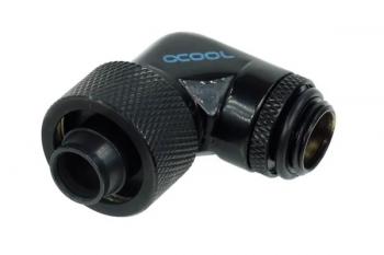 Alphacool 16/10 compression fitting 90° revolvable G1/4'', deep black