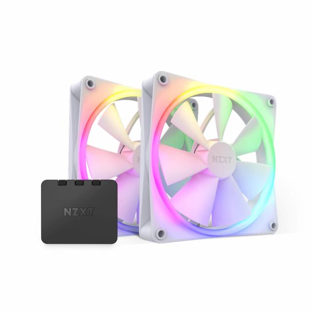 Комплект вентилатори NZXT F140 RGB White 2 броя и NZXT RGB контролер 