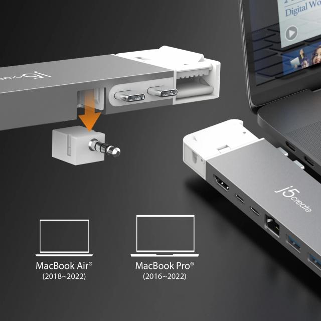 Докинг станция j5create JCD395, USB4 Hub, MagSafe Kit, За MacBook Pro 2021/2022 