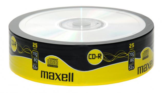 CD-R80 MAXELL, 700MB, 52x, 25 pk 