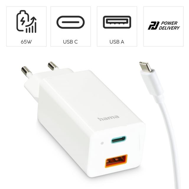 Универсално USB-C зарядно за лаптоп, HAMA-200016 