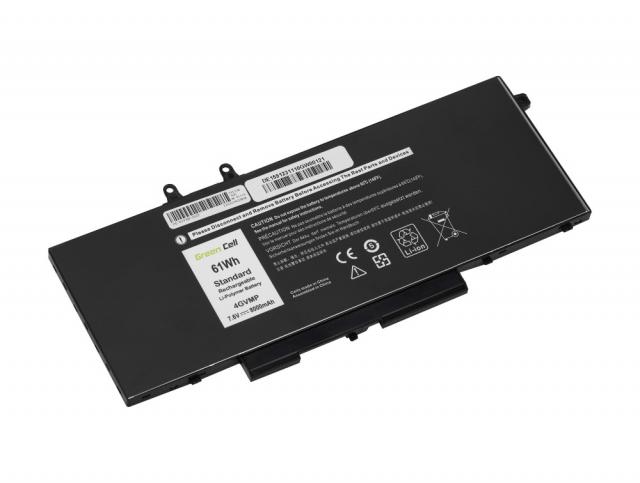 Laptop Battery for Dell Latitude 5400 5410 5500 5510 Precision 3540 3550 4GVMP 7,4V 8000mAh GREEN CELL 