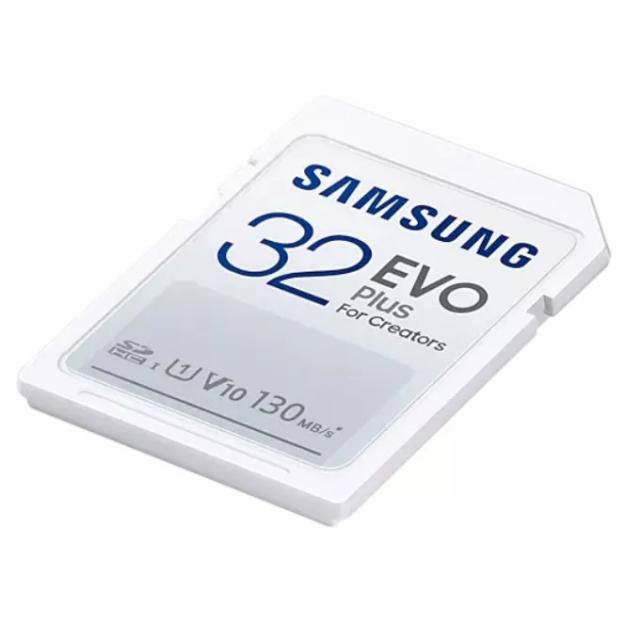 Карта памет Samsung EVO Plus, SD Card, 32GB, Бяла 