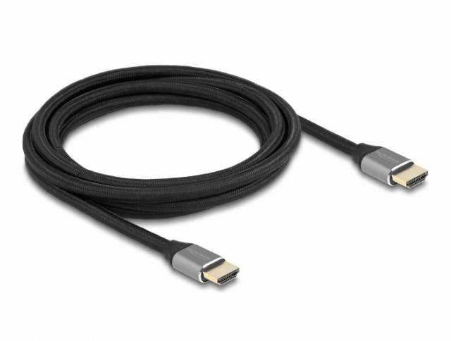 Кабел Delock Ultra High Speed, HDMI мъжко - HDMI мъжко, 48 Gbit/s, 8K 60 Hz, 3 м, Сив 