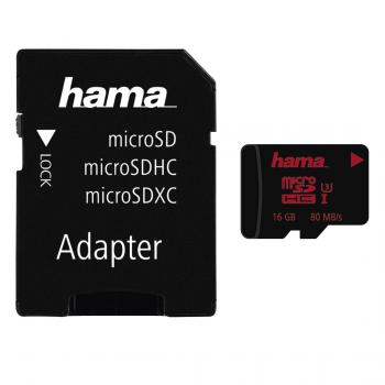 Memory card HAMA 123980, microSDHC UHS-I, 16GB