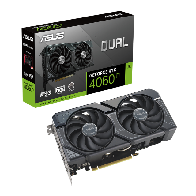 Видео карта ASUS DUAL GeForce RTX 4060 TI Advanced Edition 16GB OC GDDR6 