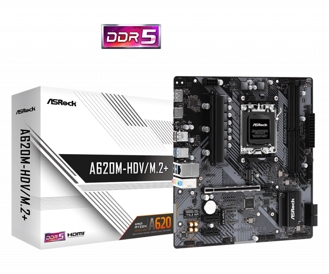 Дънна платка ASROCK A620M-HDV M.2+, Socket AM5, mATX 