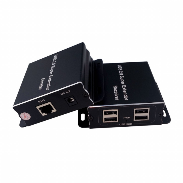 USB Extender (усилвател) ESTILLO ASKHU04-USB 1x4, усилва USB сигнал до 100 м по UTP кабел CAT5e/6 