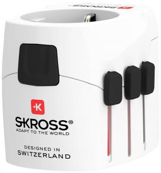 Адаптер SKROSS PRO Light, 2 x USB-A, World, Бял