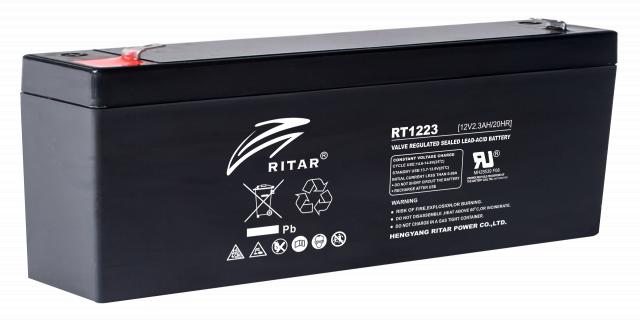 Lead Battery RITAR (RT1223) ;12V / 2.3 Ah  AGM 177/35/62 mm 