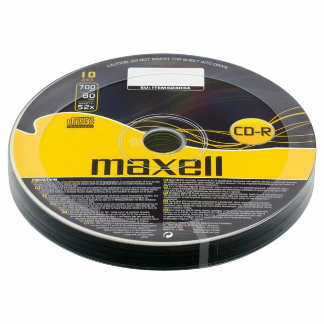 CD-R80 MAXELL, 700MB, 52x, 10 pk 
