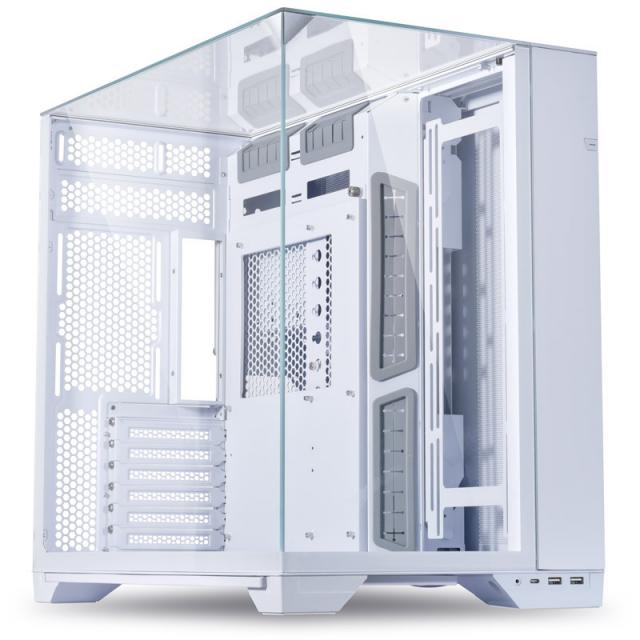 Кутия Lian Li O11 Vision Mid-Tower, Tempered Glass, Бял 