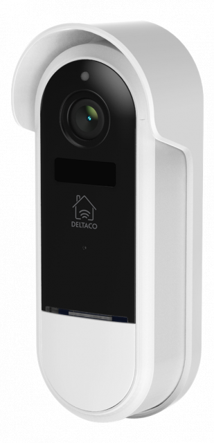 DELTACO SMART HOME WiFi Doorbell camera, 2.4GHz, 1080p, IR 5m, microSD, white 