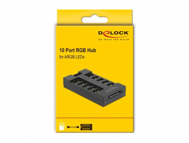 Delock RGB Hub for ARGB LEDs with 10 ports 