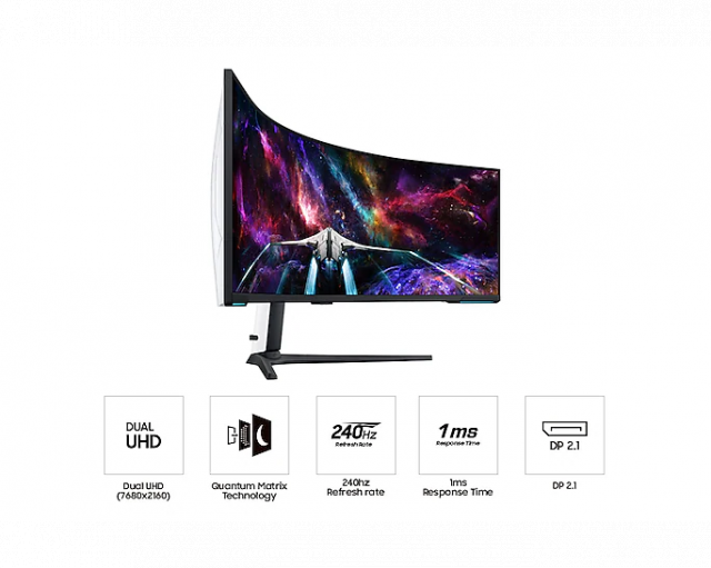 Монитор Samsung Odyssey Neo G9 57" Mini-LED Quantum Dot, 240 Hz, 1ms 