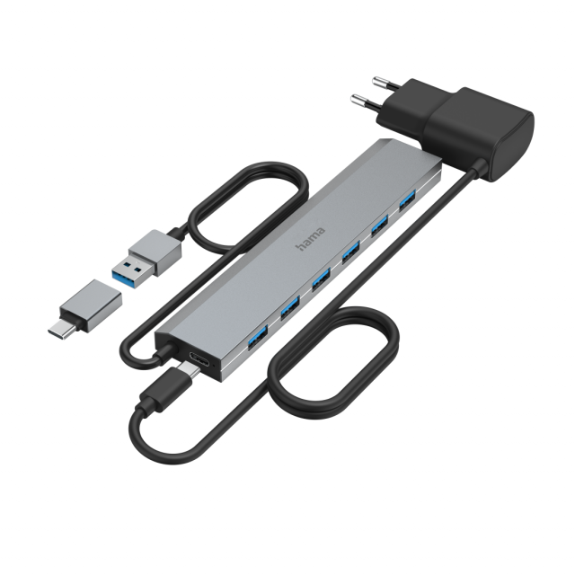 USB Hub, 7 Ports, USB 3.2 Gen 1, 5 Gbit/s, HAMA-200137 