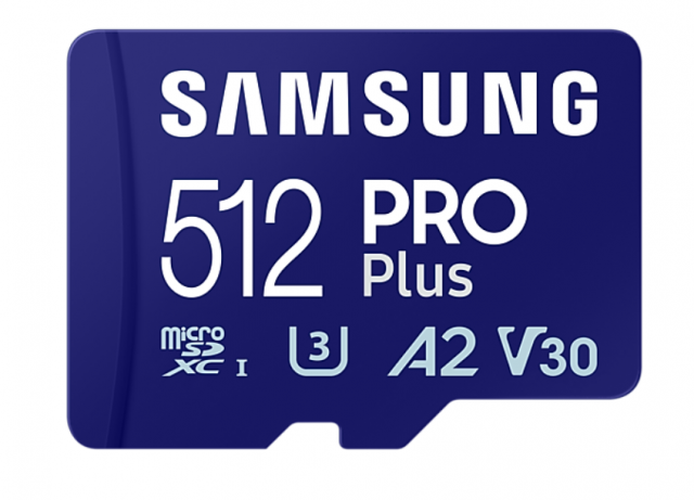 Карта памет Samsung PRO Plus, microSDXC, UHS-I, 512GB, Адаптер, USB четец 