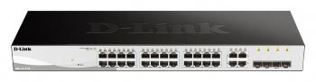 D-Link DGS-1210-28, 28-ports 10/100/1000 Gigabit Smart Switch including 4 x 1000Base-T /SFP ports, managed, Rack-Mount