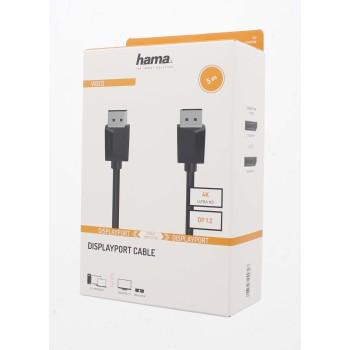 Кабел HAMA 200698, DisplayPort мъжко - DisplayPort мъжко, 5 м, Ultra-HD 4K, Черен 