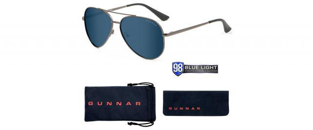 Компютърни очила GUNNAR Maverick Gunmetal Onyx, Sun, Черен 